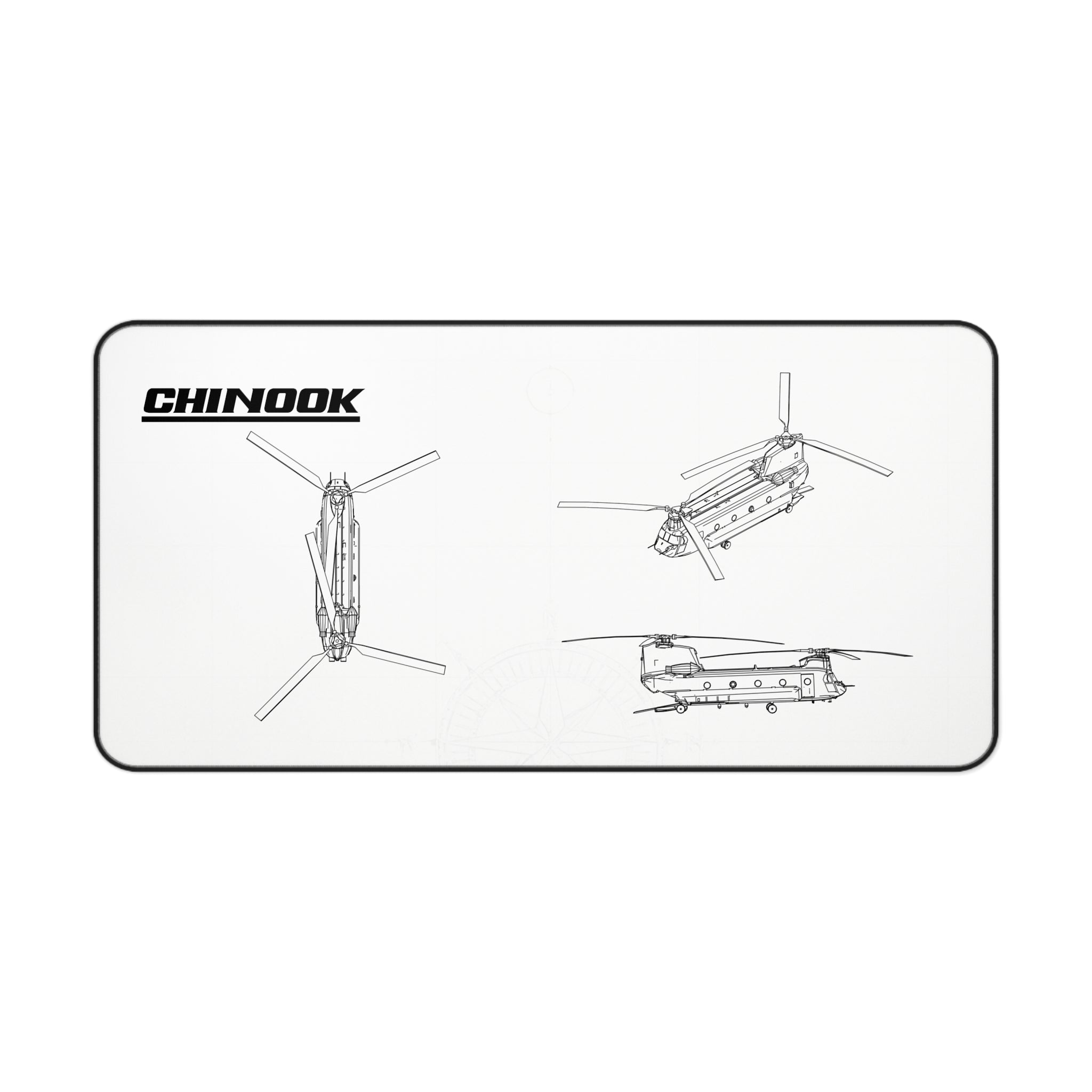 Chinook Helicopter White Blueprint Mouse Pad / Desk Mat