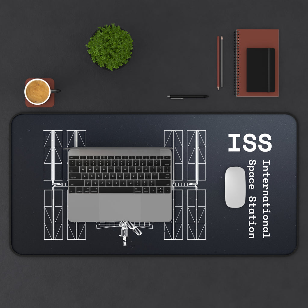 ISS International Space Station Black Blueprint Mouse Pad