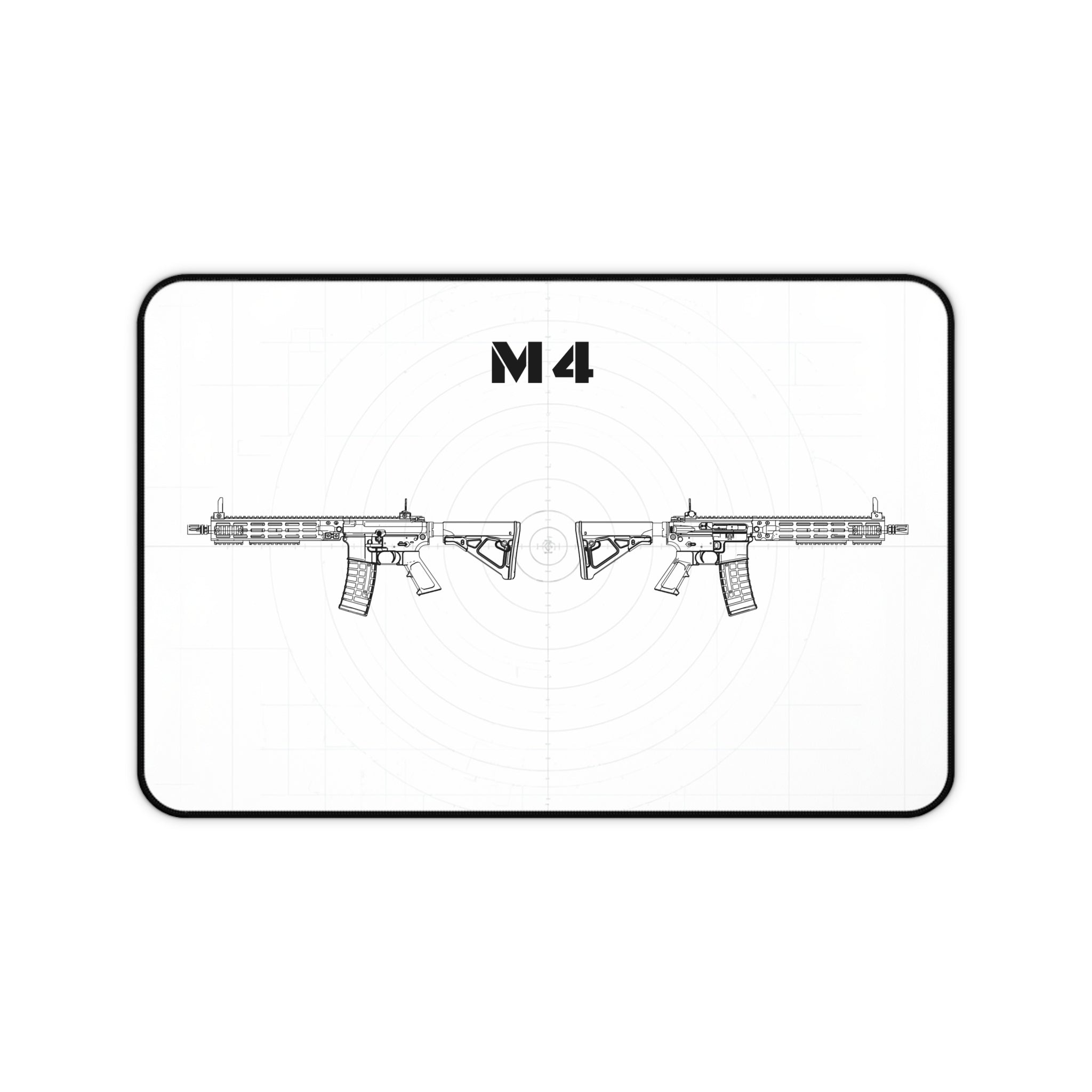 M4 Rifle White Mouse Pad / Desk Mat