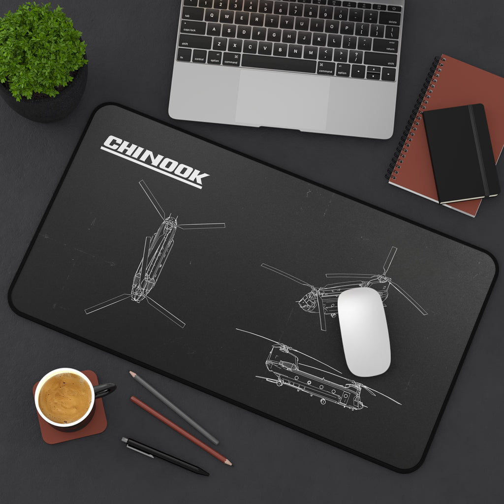 Chinook Helicopter Black Blueprint Mouse Pad / Desk Mat