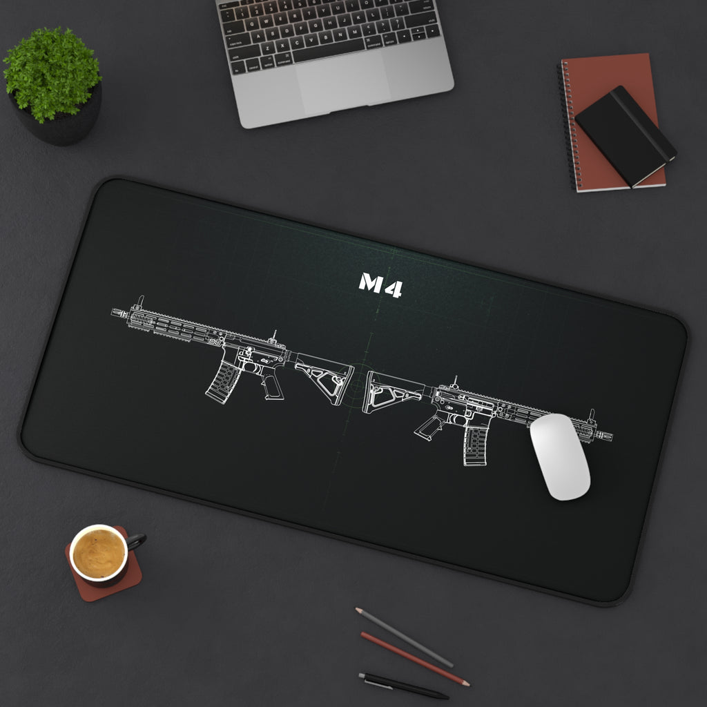 M4 Rifle Black Blueprint Mouse Pad / Desk Mat