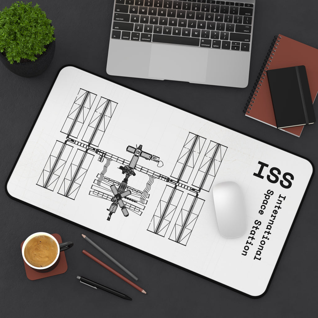 ISS International Space Station White Blueprint Mouse Pad