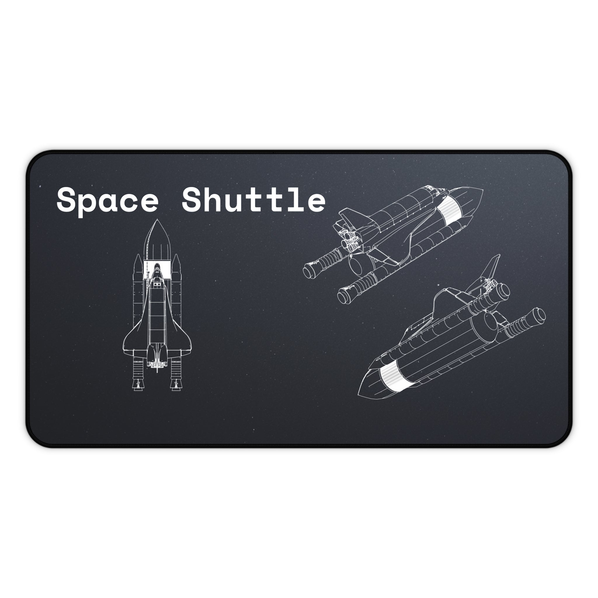 Space Shuttle Black Blueprint Mouse Pad / Desk Mat
