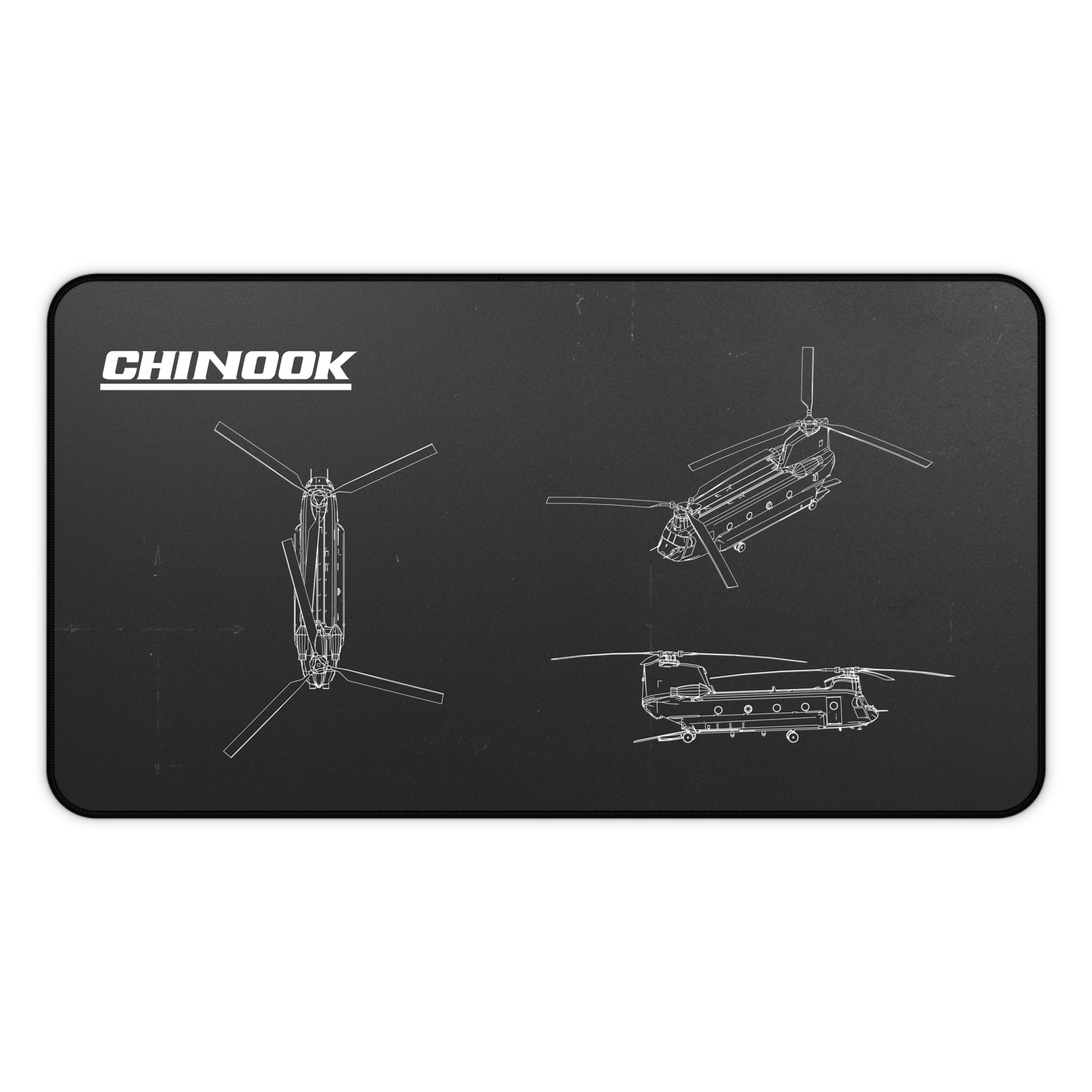 Chinook Helicopter Black Blueprint Mouse Pad / Desk Mat