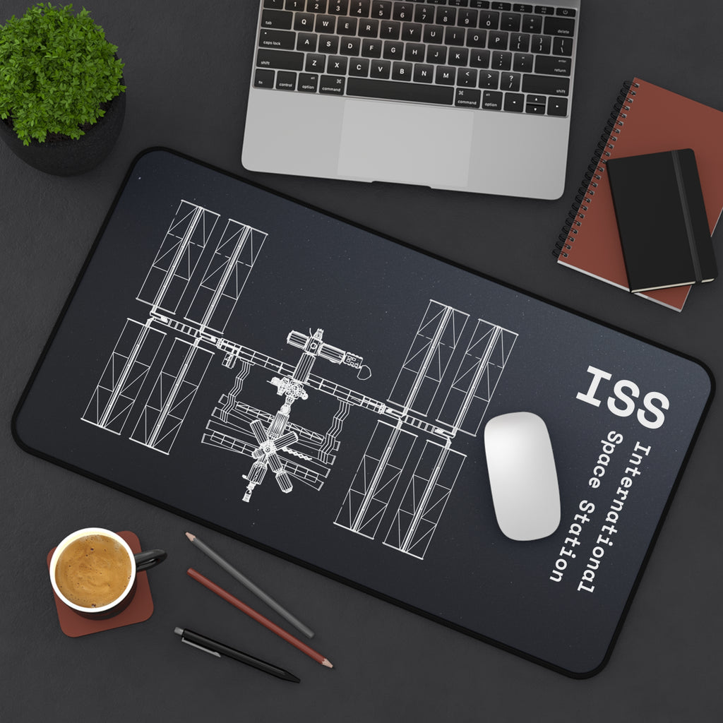 ISS International Space Station Black Blueprint Mouse Pad