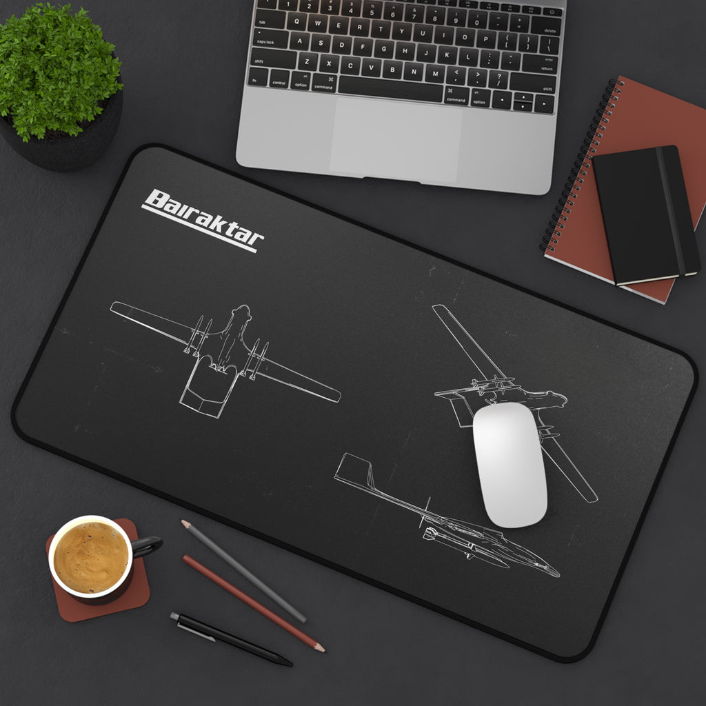 Bairaktar Drone Black Blueprint Mouse Pad / Desk Mat