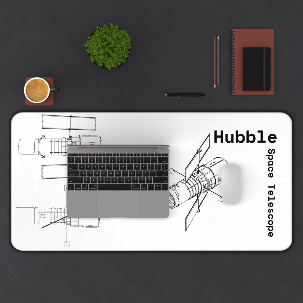 Hubble Space Telescope White Blueprint Mouse Pad