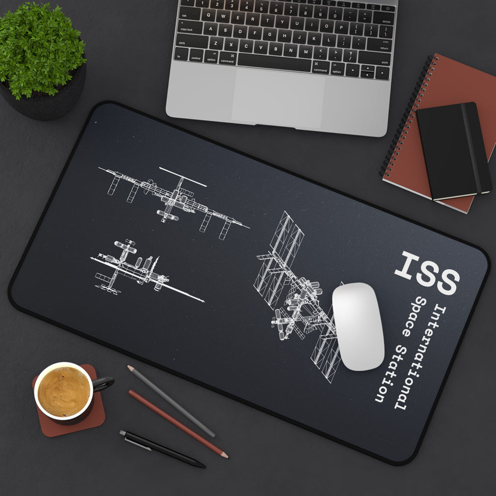 ISS International Space Station 2 Black Blueprint Mouse Pad