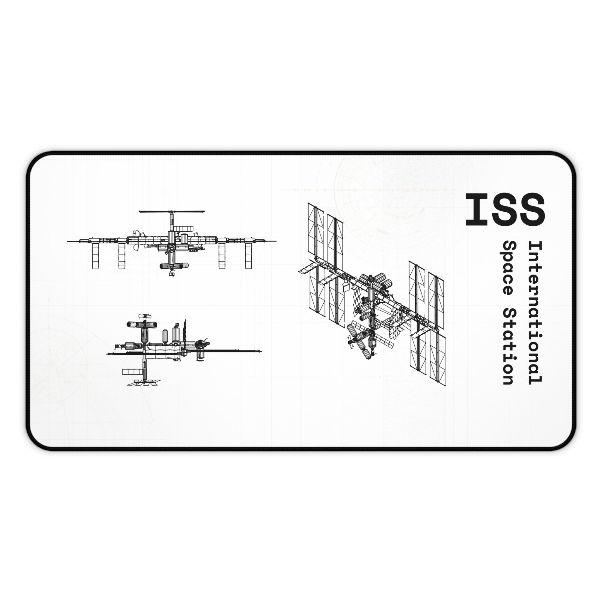 ISS International Space Station 2 White Blueprint Mouse Pad / Desk Mat