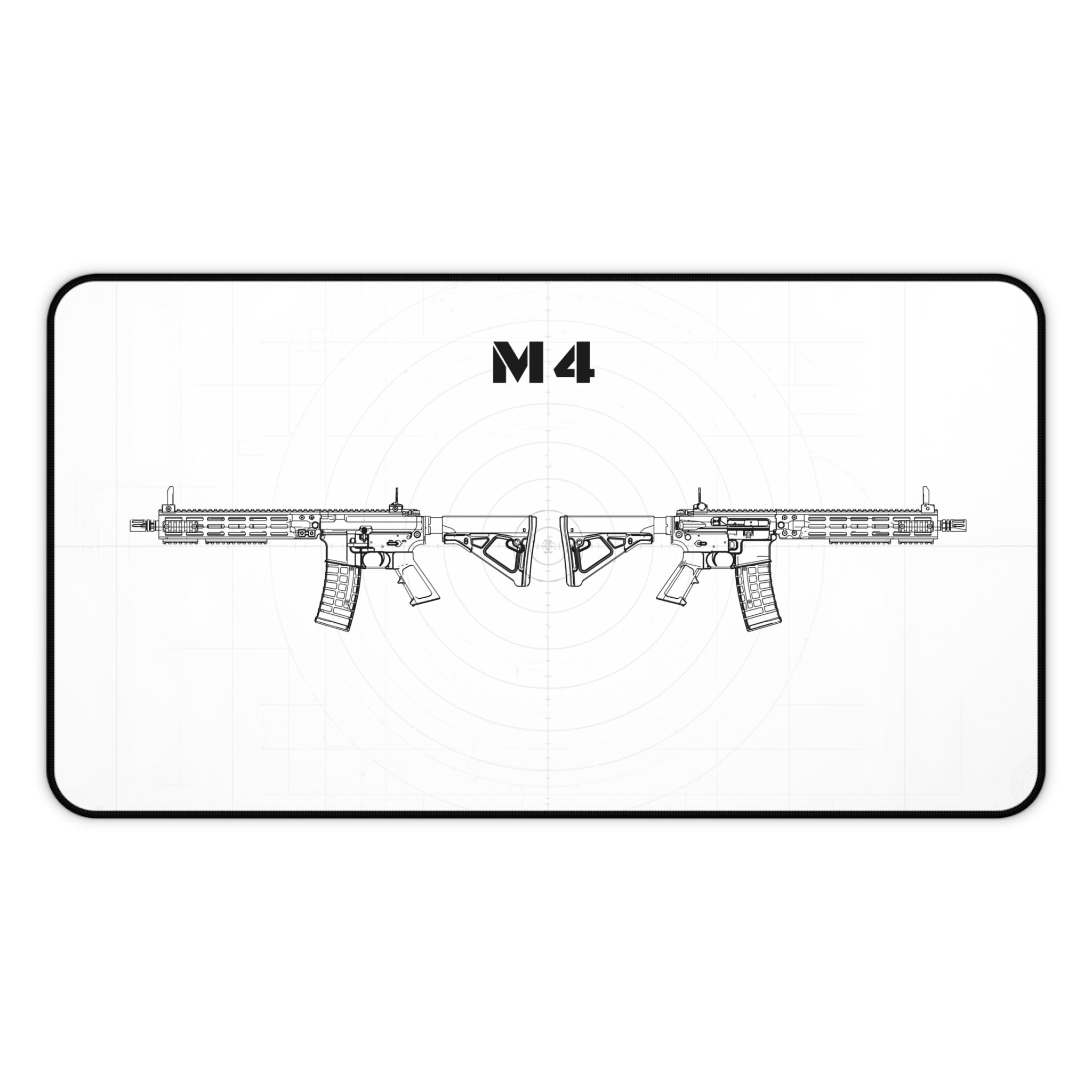 M4 Rifle White Mouse Pad / Desk Mat