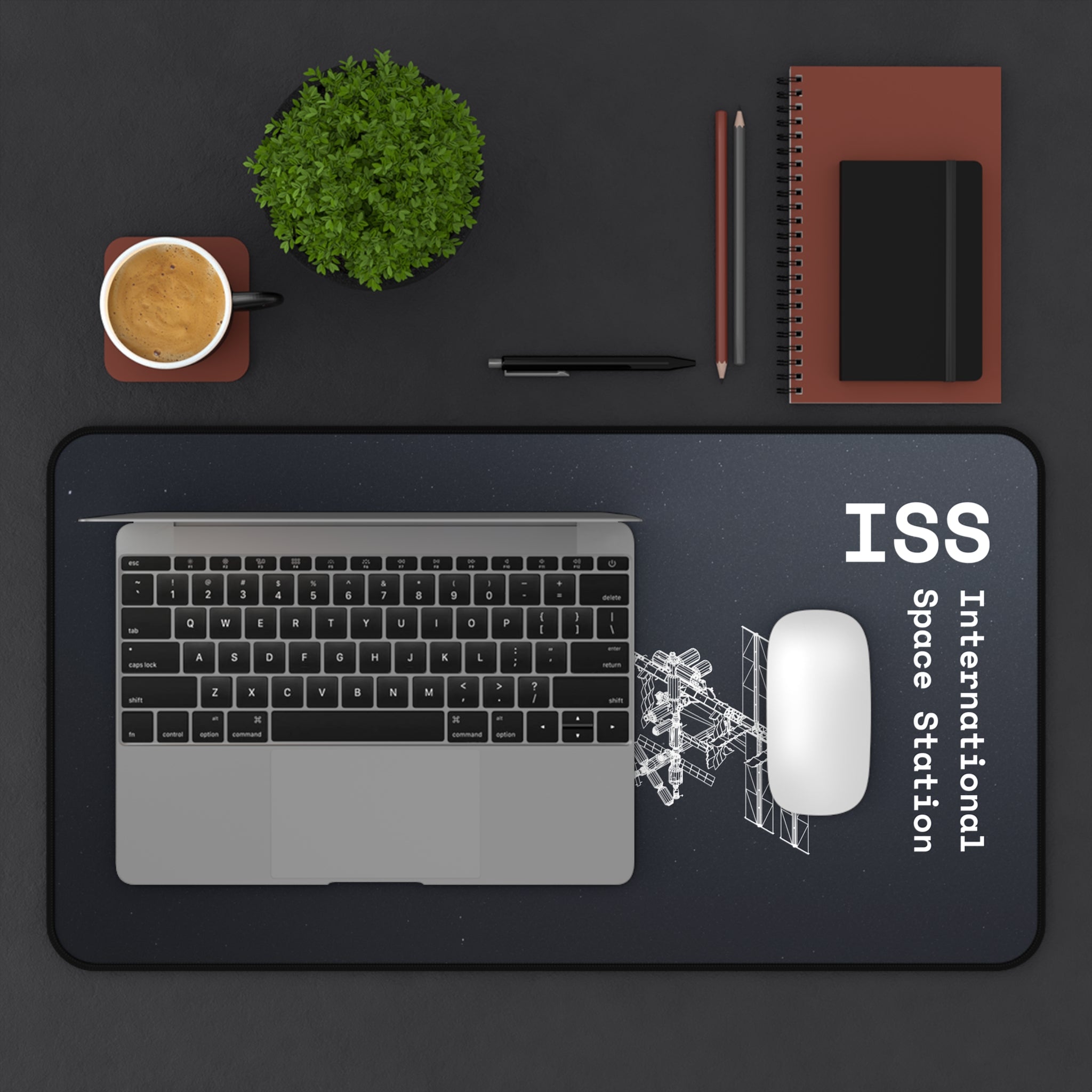 ISS International Space Station 2 Black Blueprint Mouse Pad