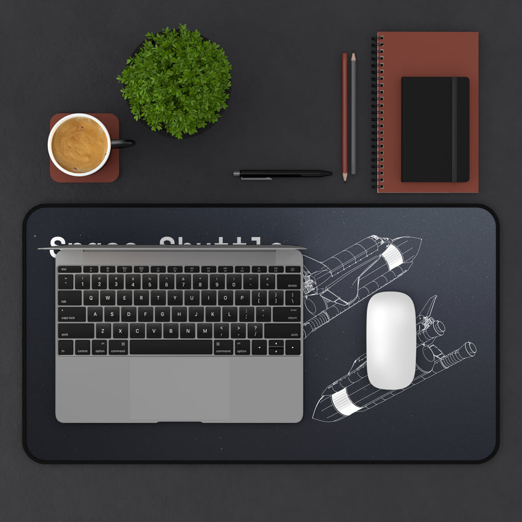 Space Shuttle Black Blueprint Mouse Pad