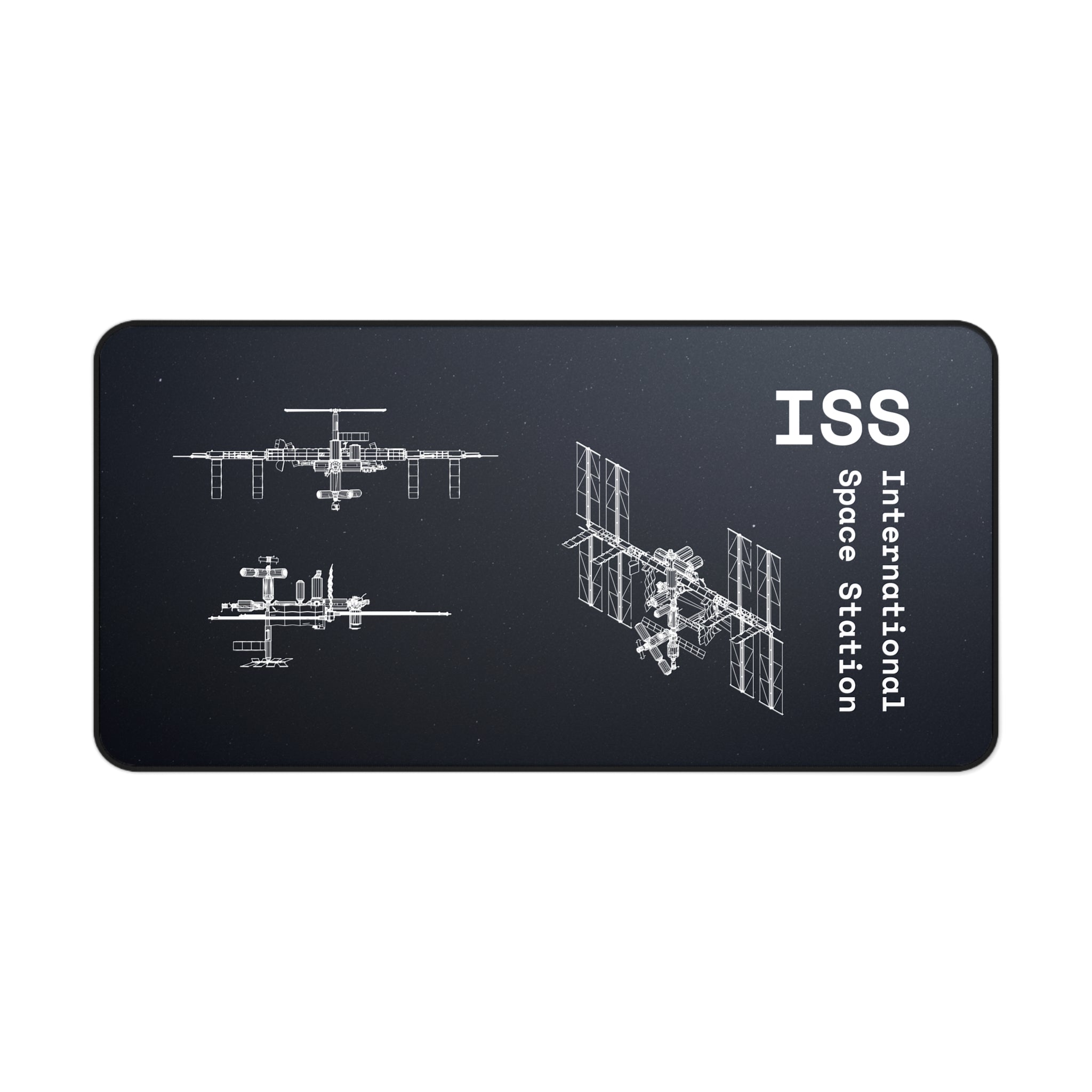 ISS International Space Station 2 Black Blueprint Mouse Pad / Desk Mat