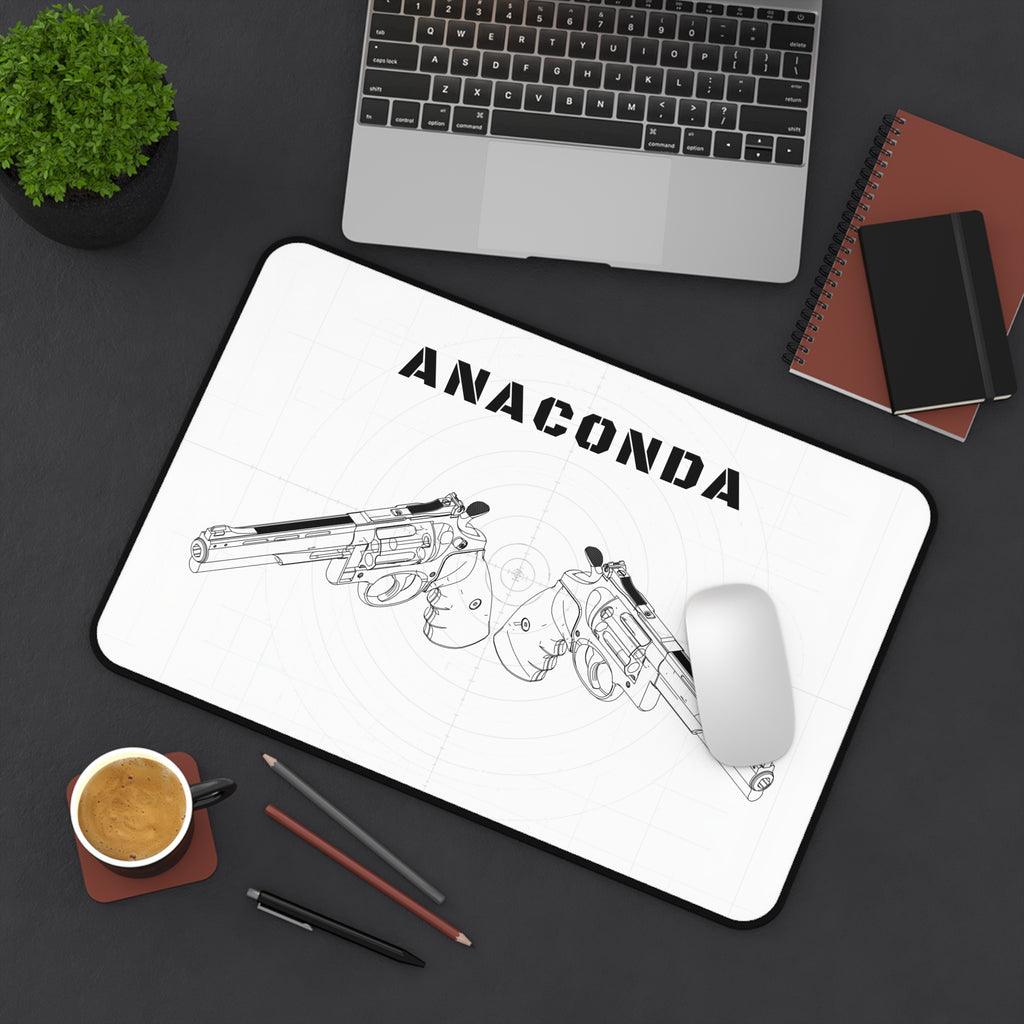 Anaconda Revolver White Blueprint Mouse Pad / Desk Mat