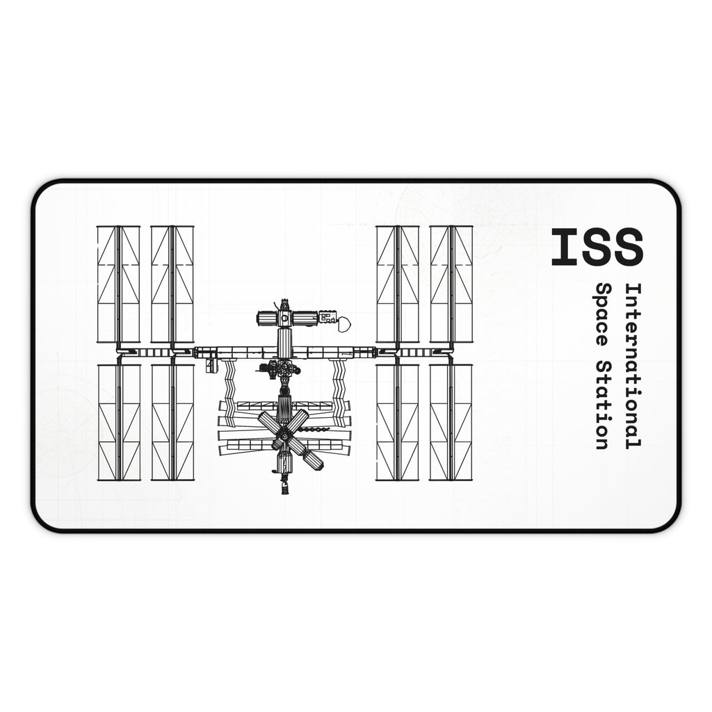 ISS International Space Station White Blueprint Mouse Pad