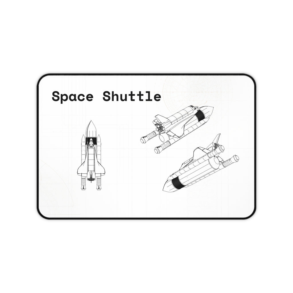 Space Shuttle White Blueprint Mouse Pad