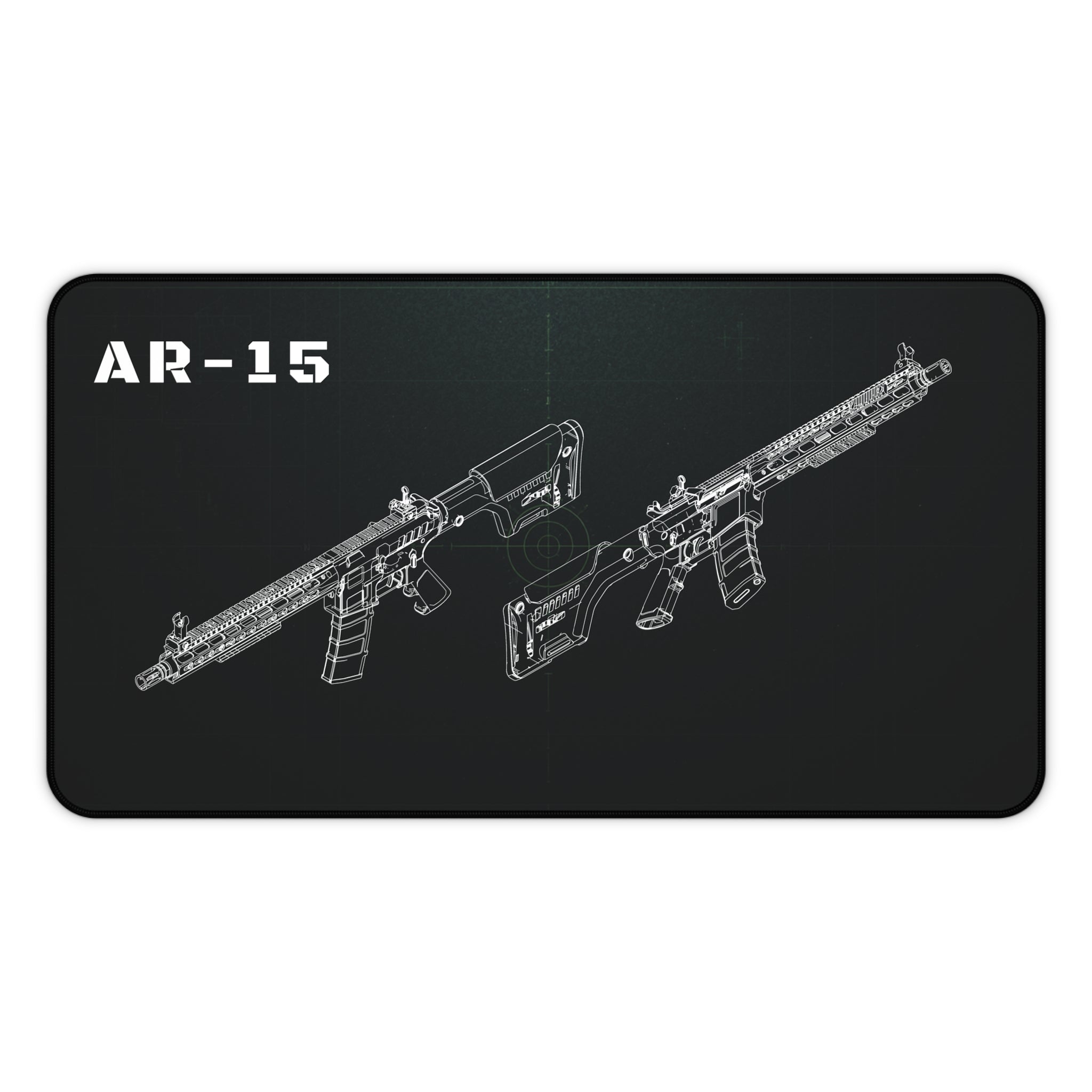 AR-15 Rifle Black Blueprint Mouse Pad / Desk Mat