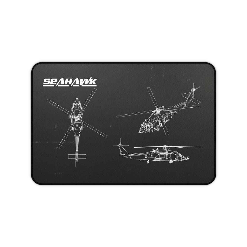 Seahawk Helicopter Black Blueprint Mouse Pad / Desk Mat