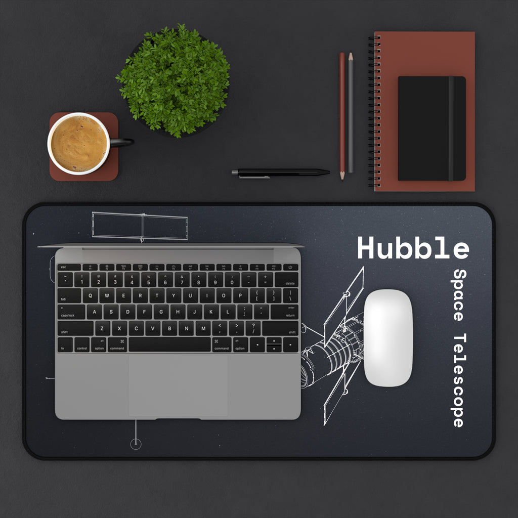 Hubble Space Telescope Black Blueprint Mouse Pad