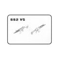 SS2 V5 Rifle White Blueprint Mouse Pad / Desk Mat