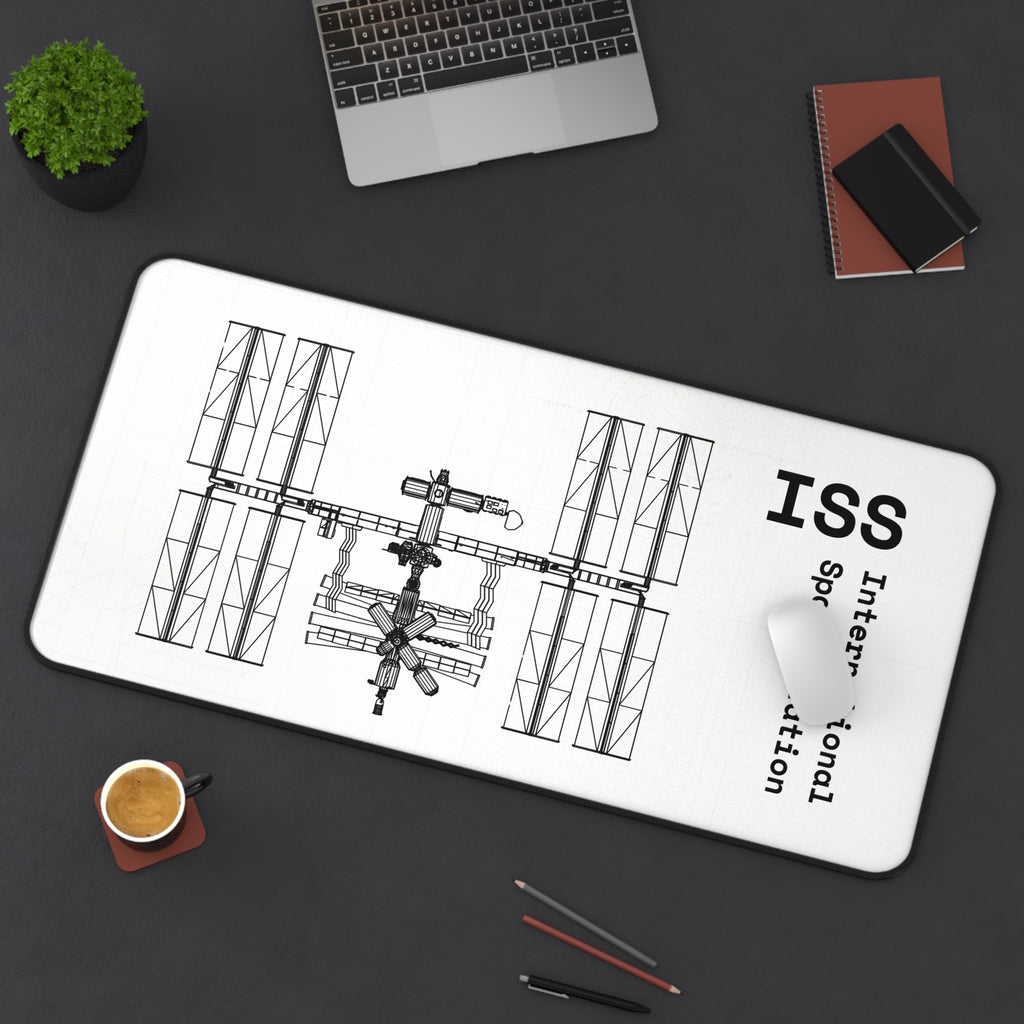 ISS International Space Station White Blueprint Mouse Pad