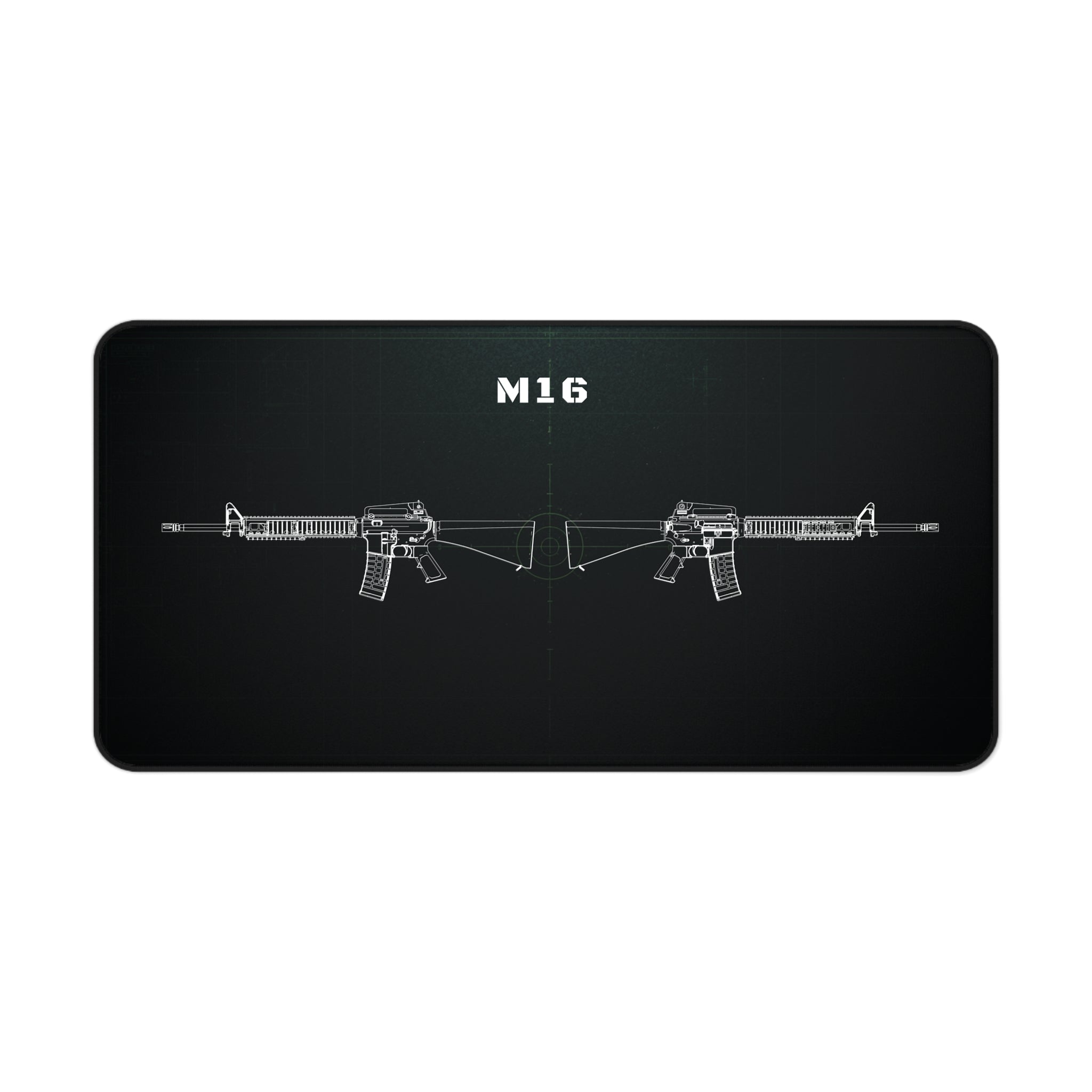 M16 Rifle Black Blueprint Mouse Pad / Desk Mat