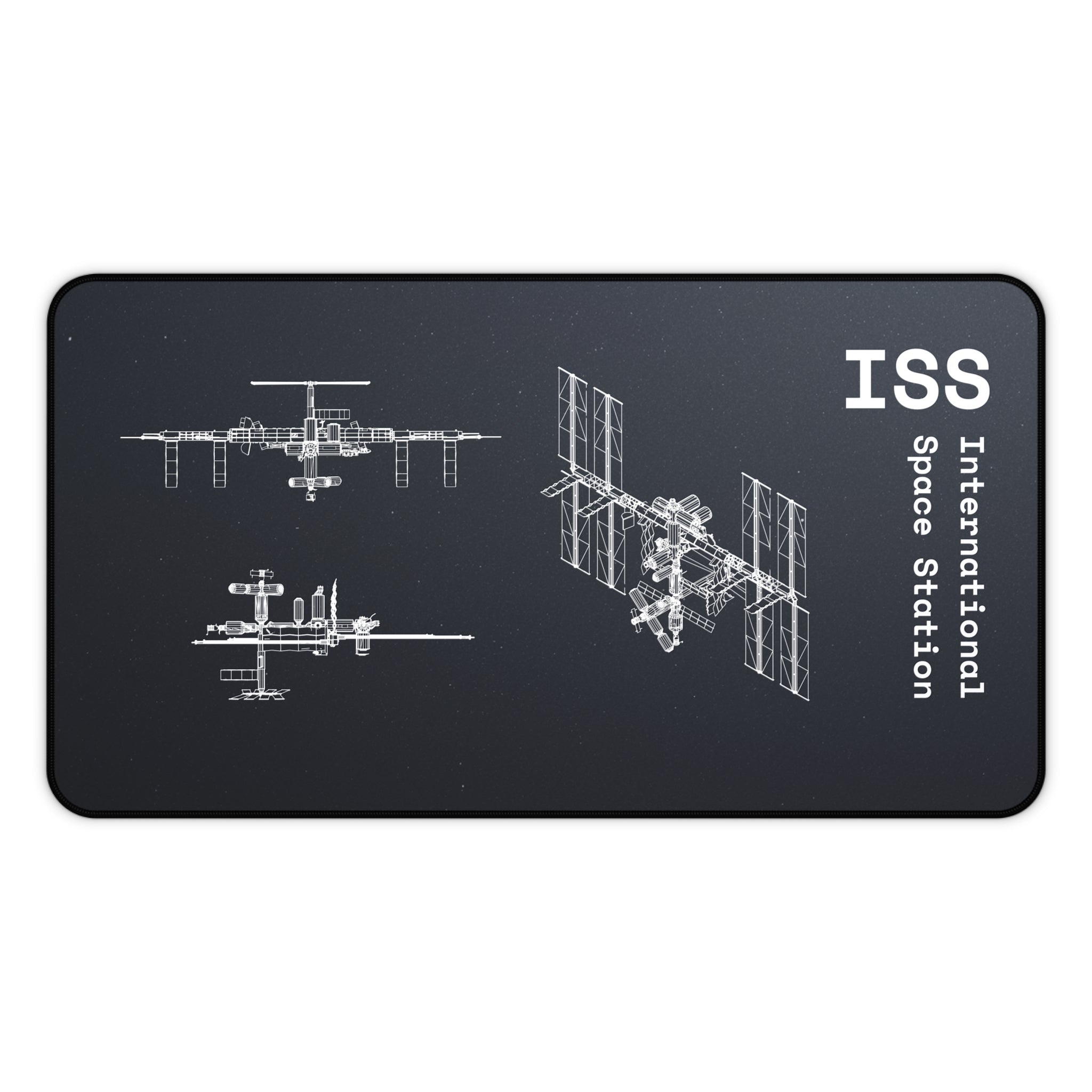 ISS International Space Station 2 Black Blueprint Mouse Pad / Desk Mat