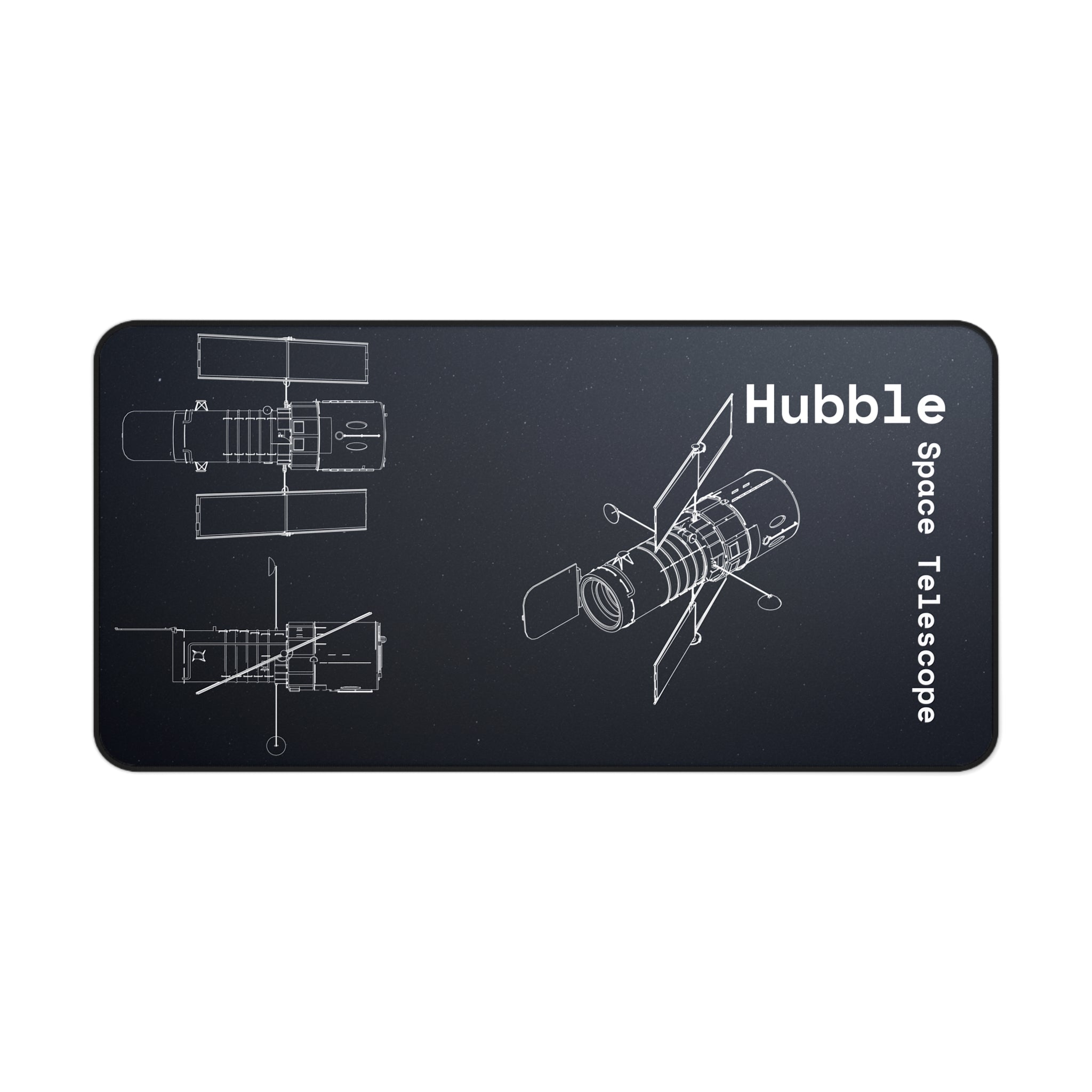 Hubble Space Telescope Black Blueprint Mouse Pad / Desk Mat