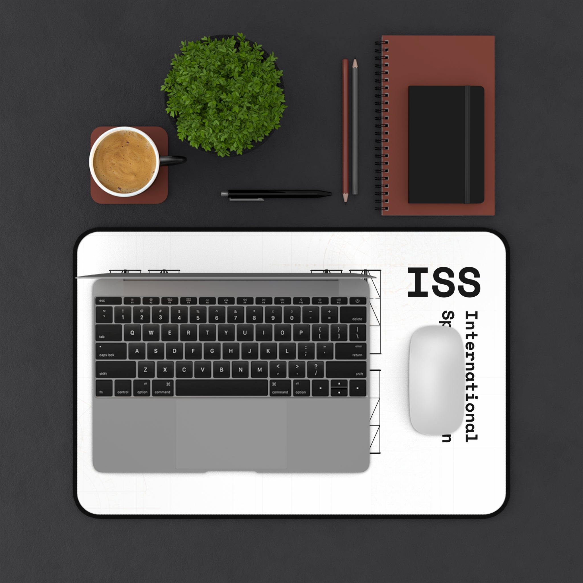 ISS International Space Station White Blueprint Mouse Pad