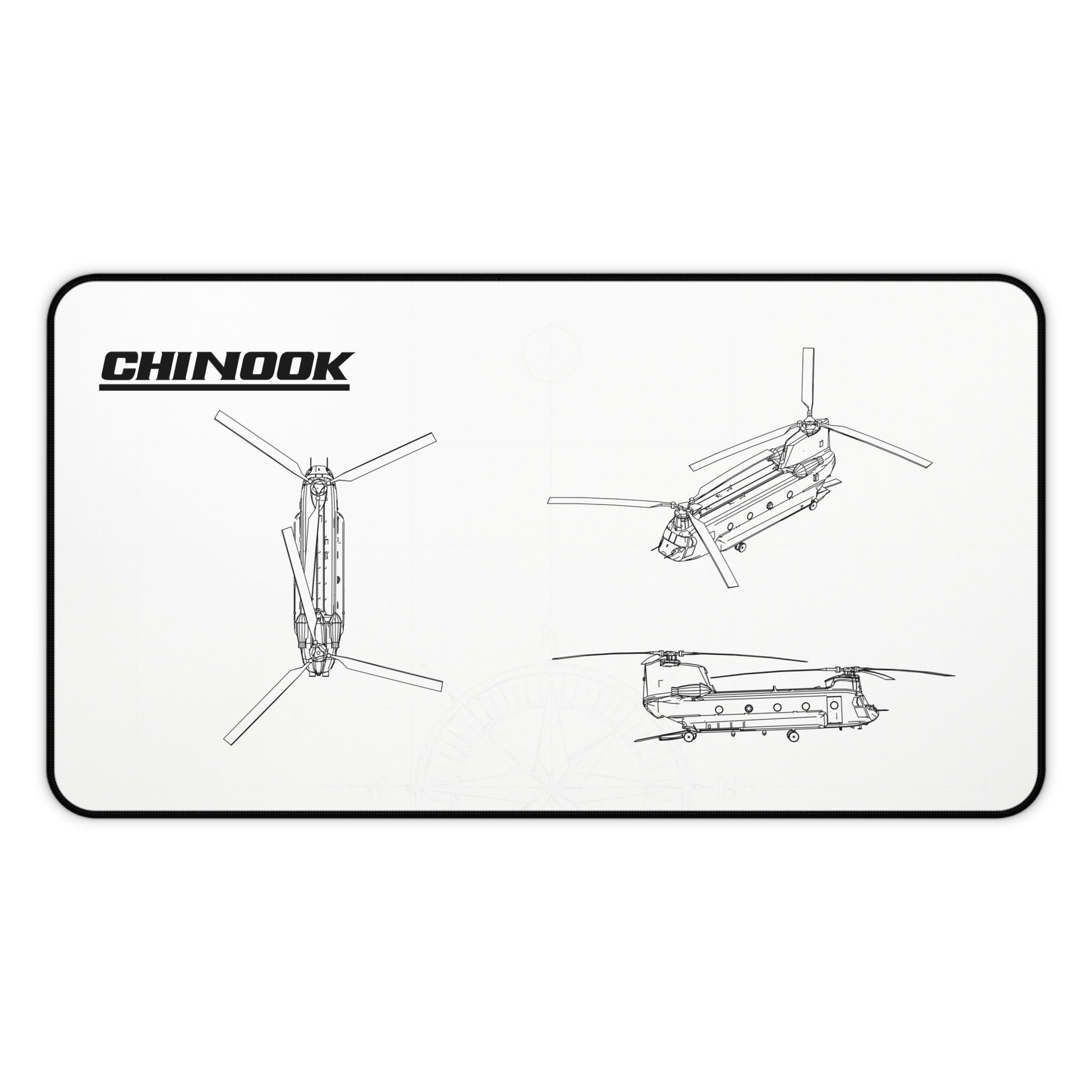 Chinook Helicopter White Blueprint Mouse Pad / Desk Mat