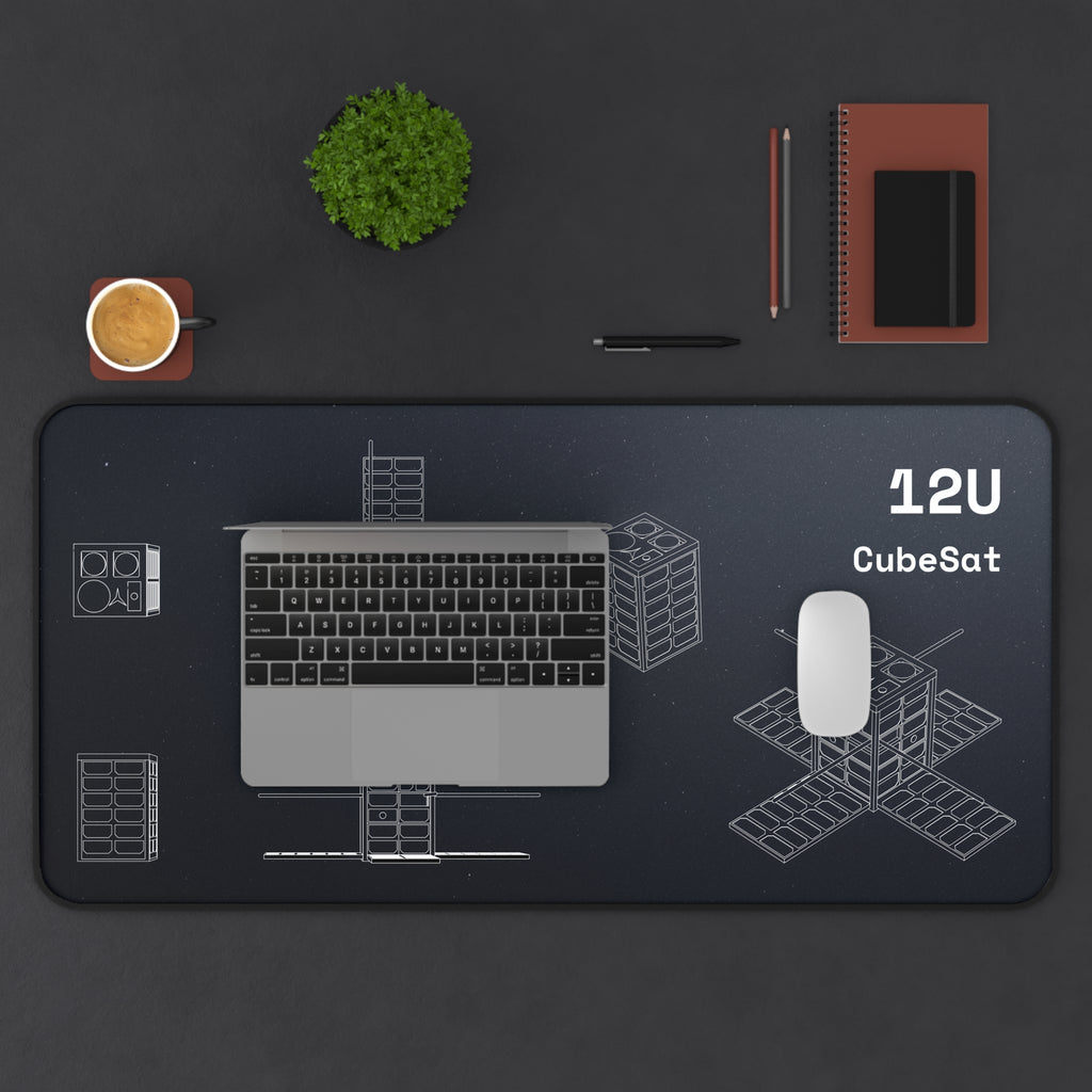 12U CubeSat Black Blueprint Mouse Pad