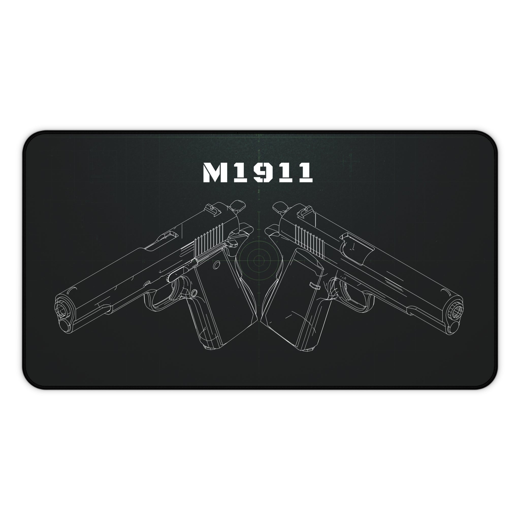 M1911 Pistol Black Blueprint Mouse Pad / Desk Mat