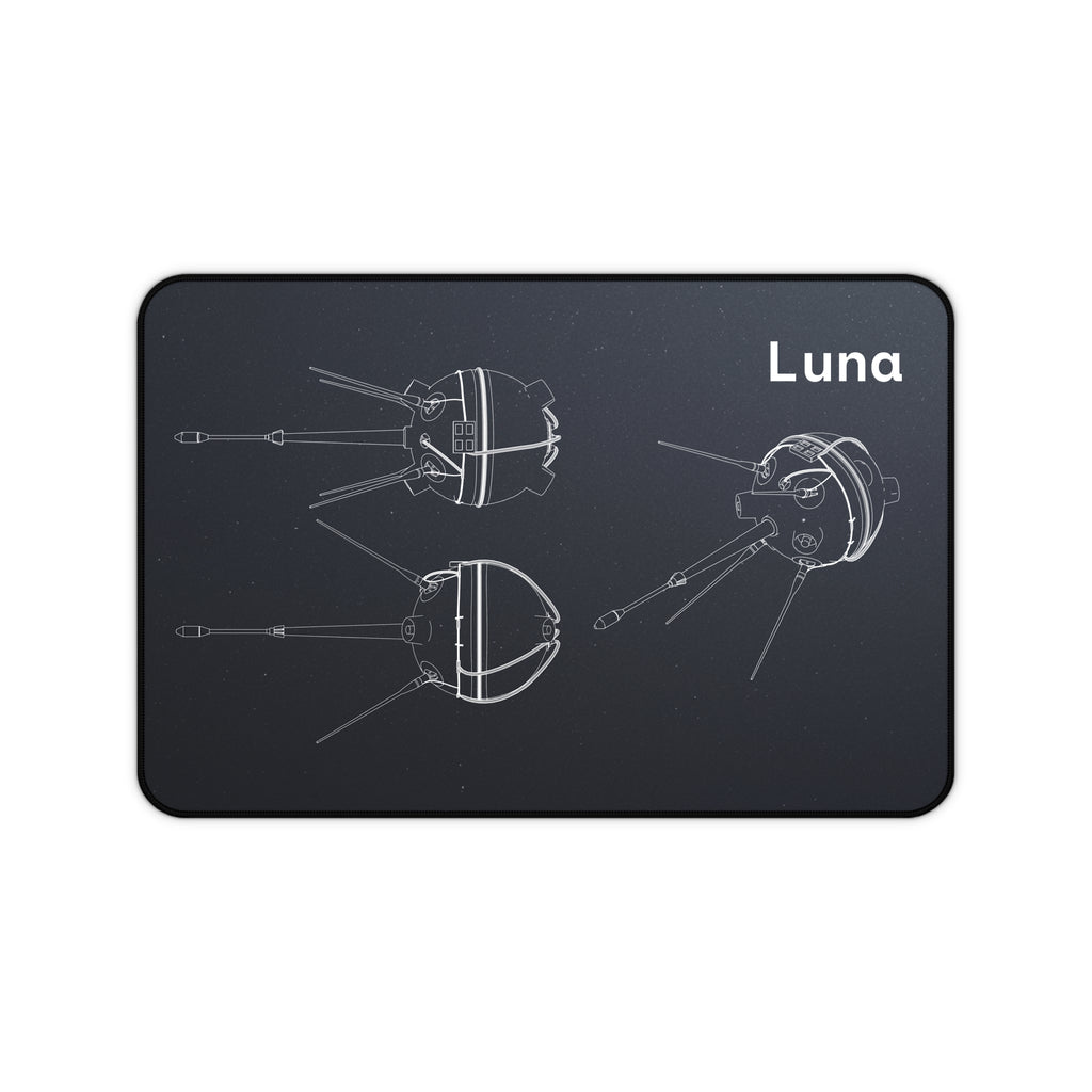 Luna Space Probe Black Blueprint Mouse Pad