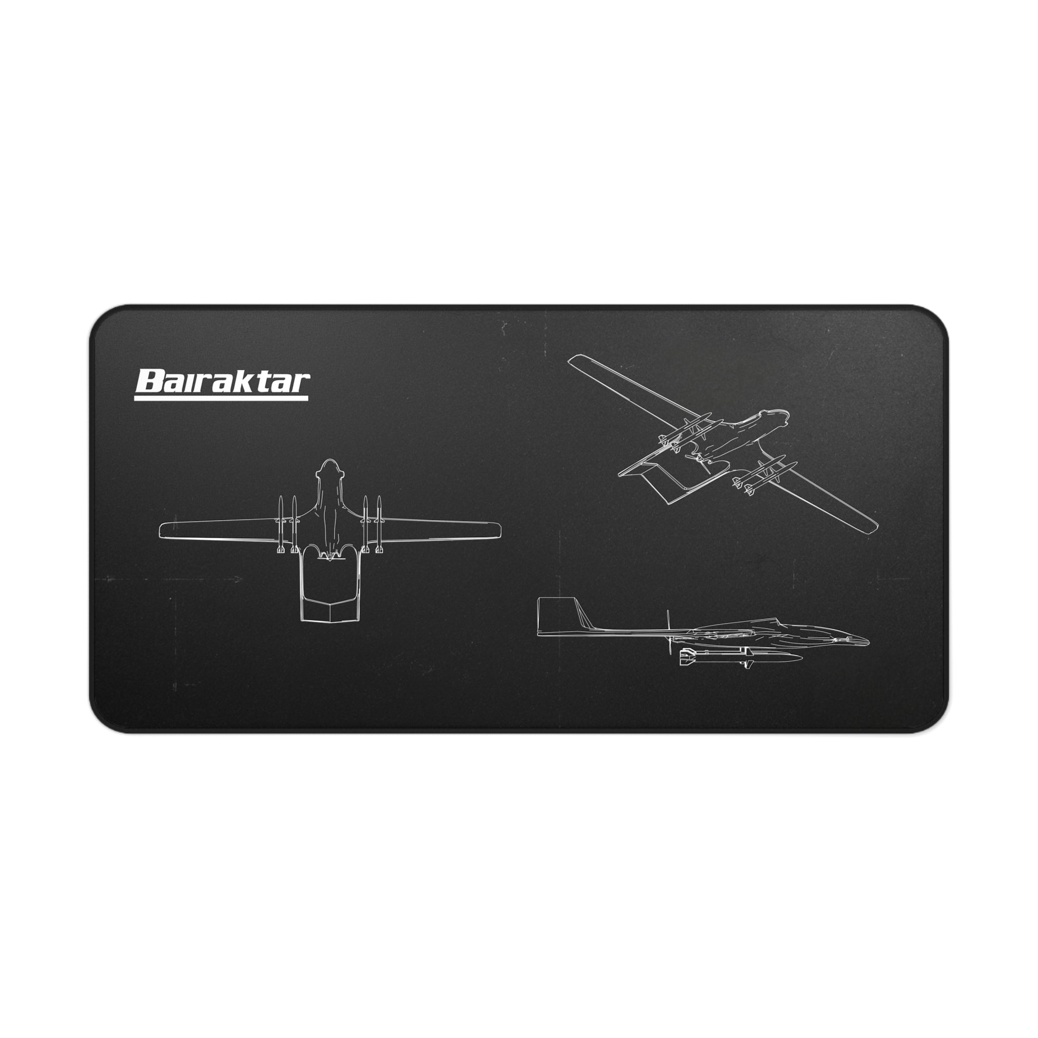 Bairaktar Drone Black Blueprint Mouse Pad / Desk Mat