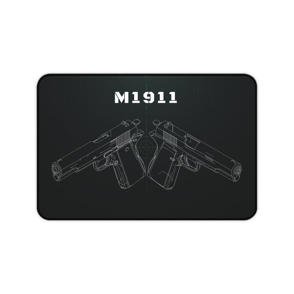 M1911 Pistol Black Blueprint Mouse Pad / Desk Mat
