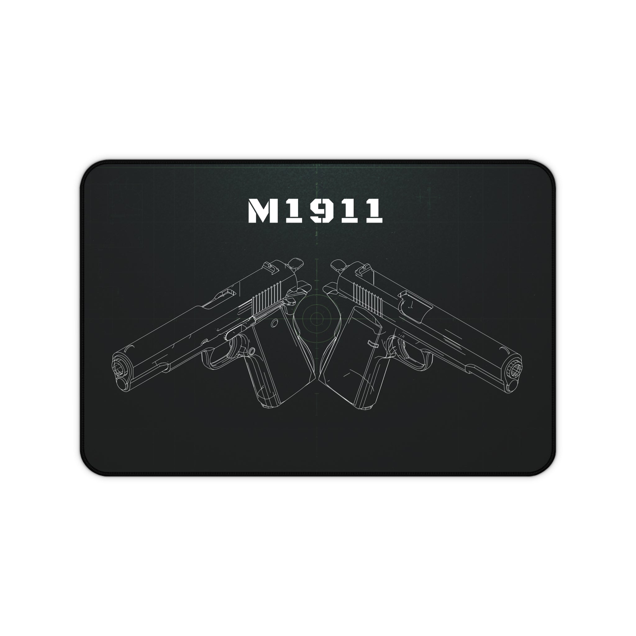 M1911 Pistol Black Blueprint Mouse Pad / Desk Mat