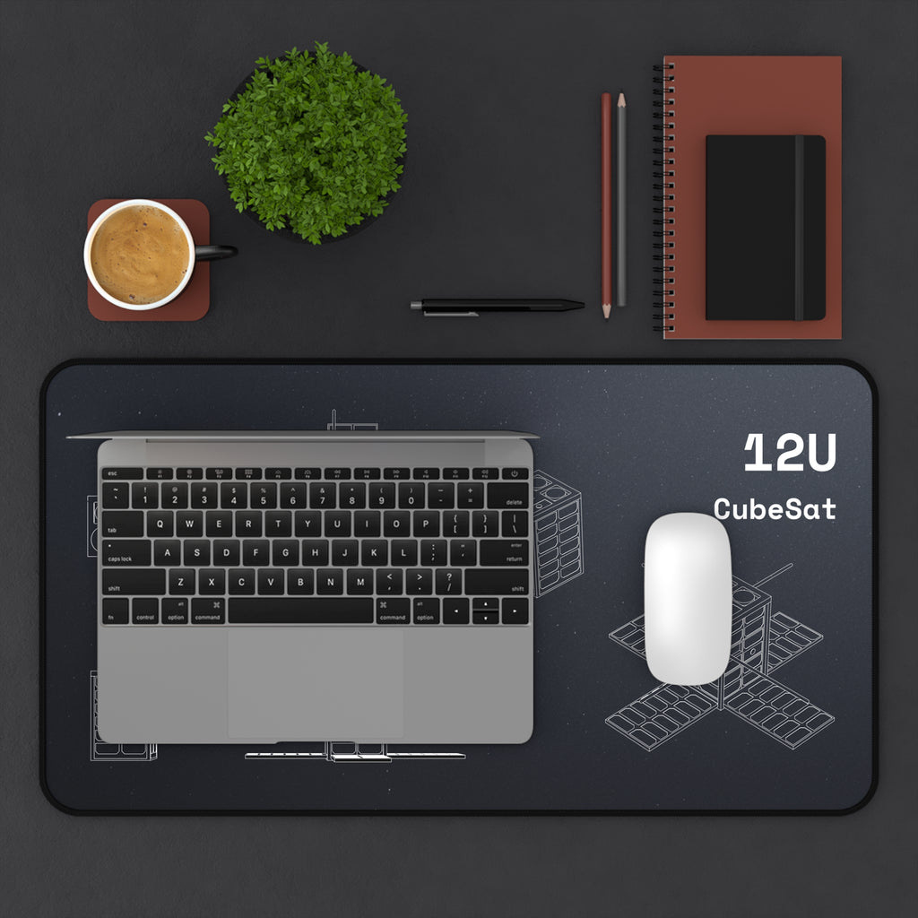 12U CubeSat Black Blueprint Mouse Pad