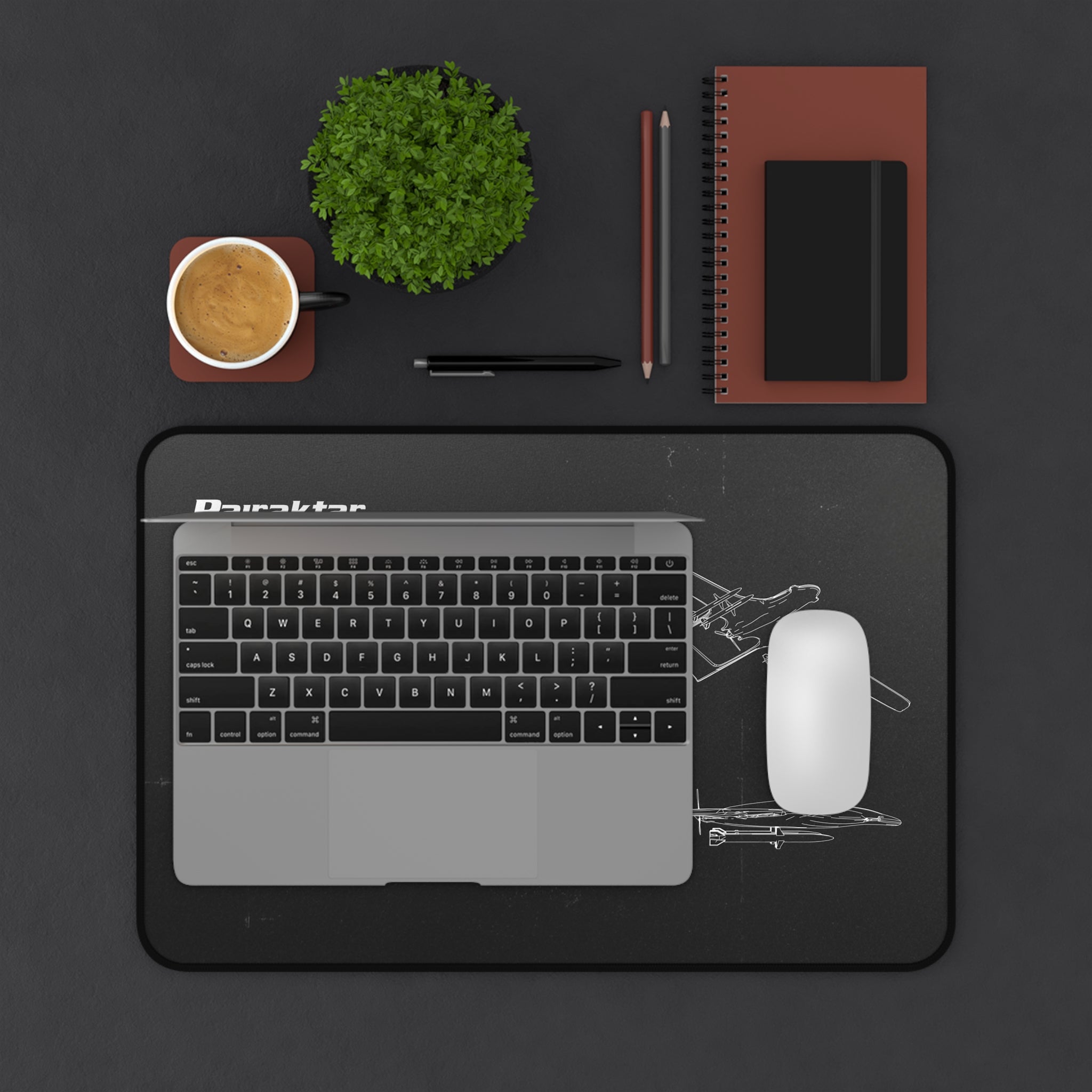 Bairaktar Drone Black Blueprint Mouse Pad / Desk Mat