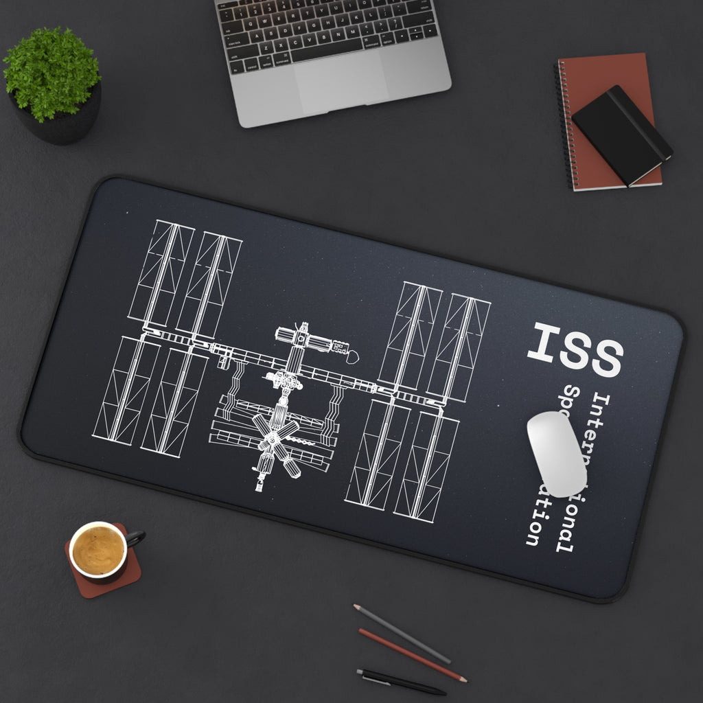 ISS International Space Station Black Blueprint Mouse Pad