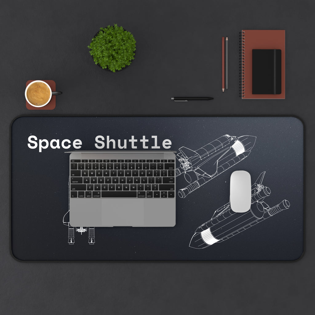 Space Shuttle Black Blueprint Mouse Pad