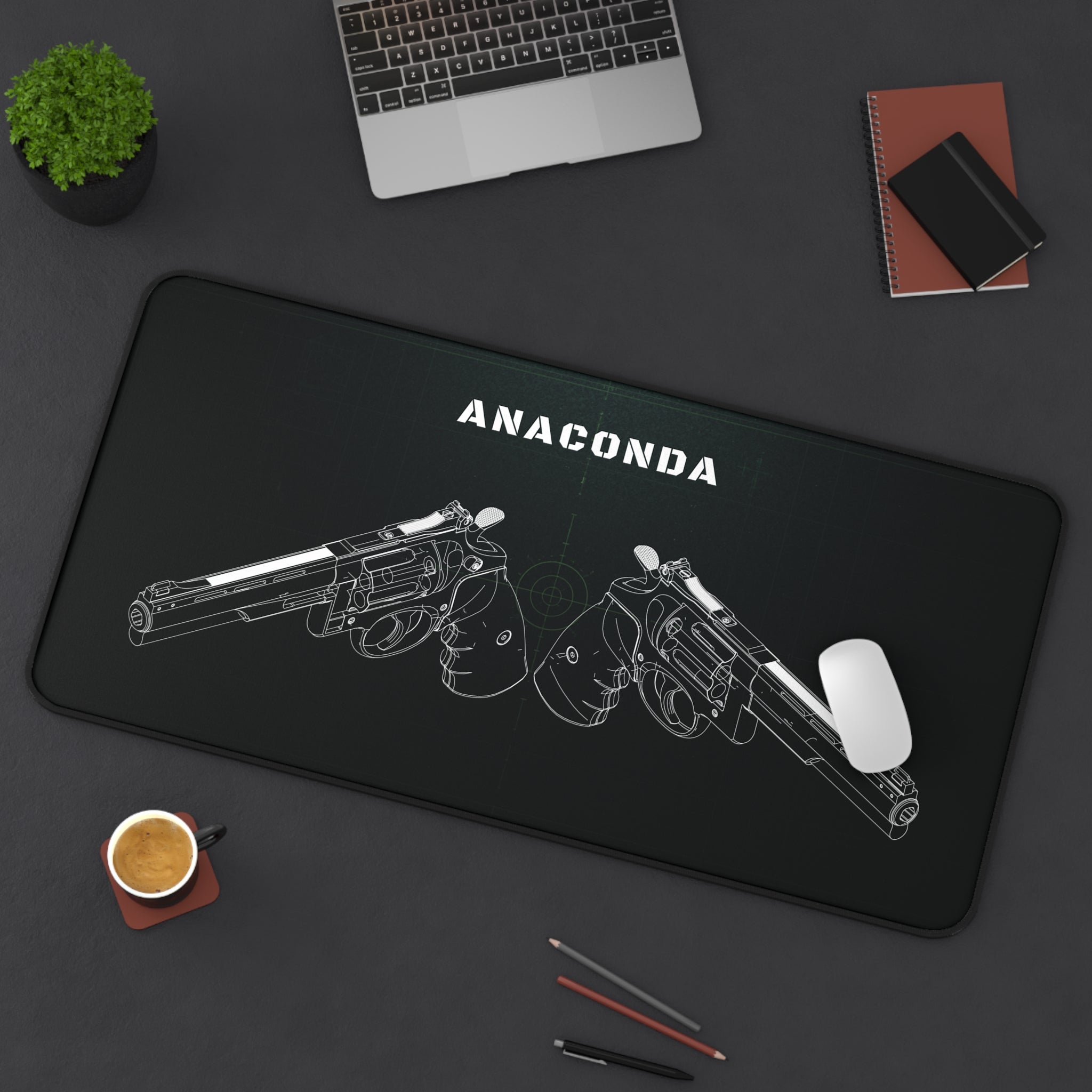 Anaconda Revolver Black Blueprint Mouse Pad / Desk Mat