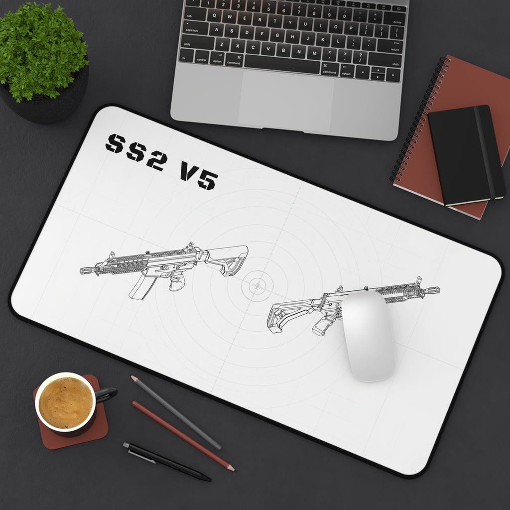 SS2 V5 Rifle White Blueprint Mouse Pad / Desk Mat