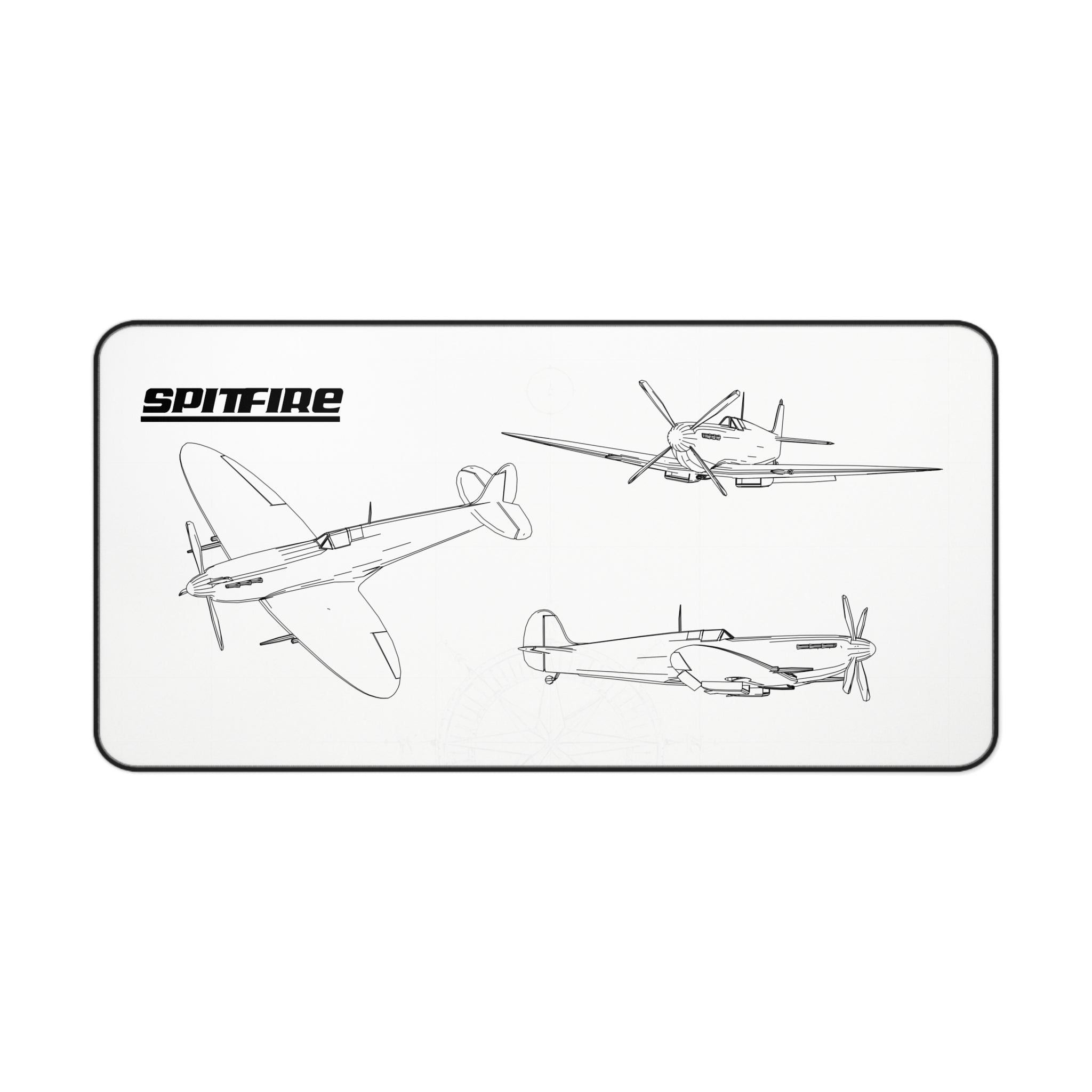 Spitfire White Blueprint Mouse Pad / Desk Mat