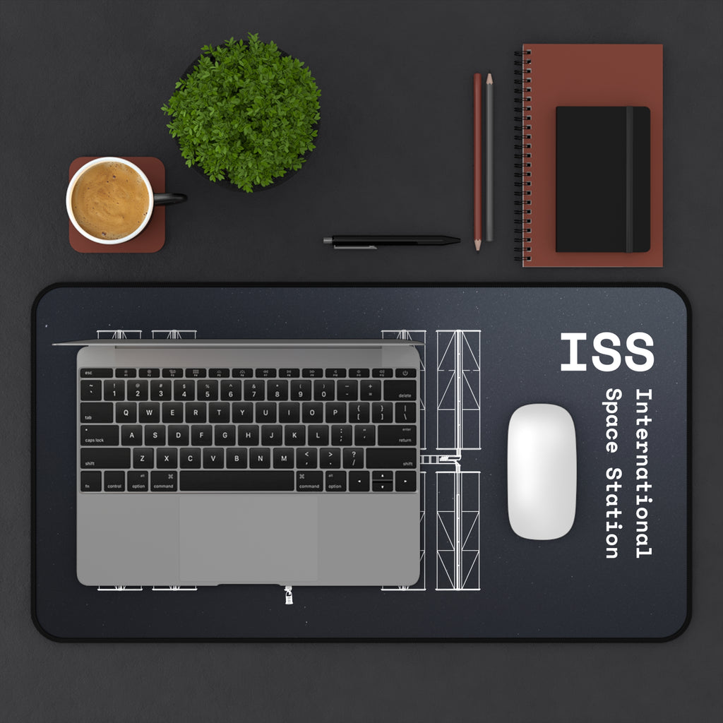 ISS International Space Station Black Blueprint Mouse Pad