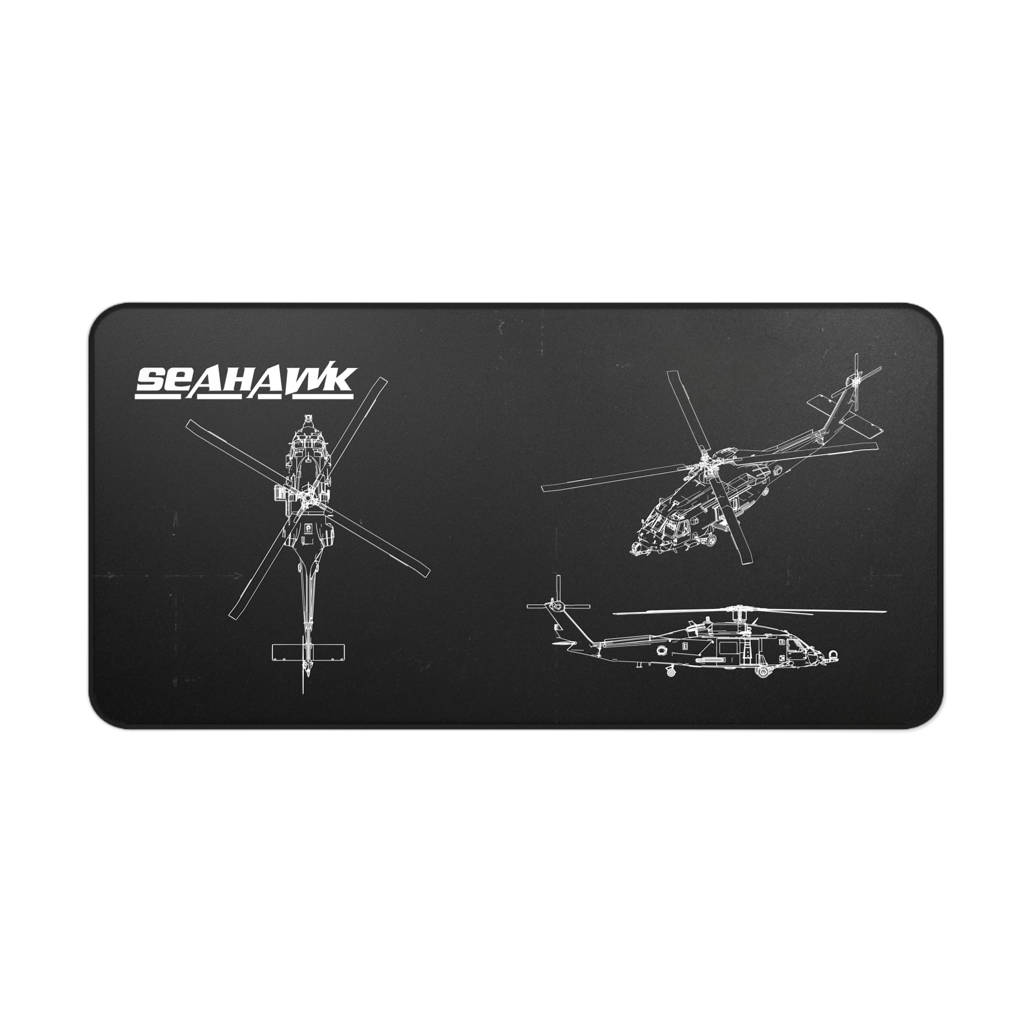 Seahawk Helicopter Black Blueprint Mouse Pad / Desk Mat