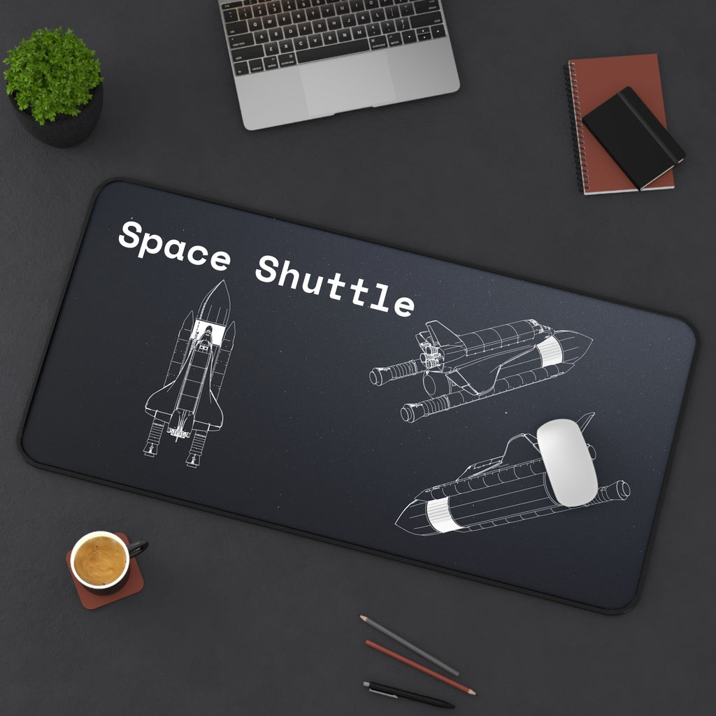 Space Shuttle Black Blueprint Mouse Pad
