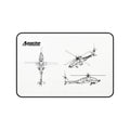 Apache Helicopter White Blueprint Mouse Pad / Desk Mat