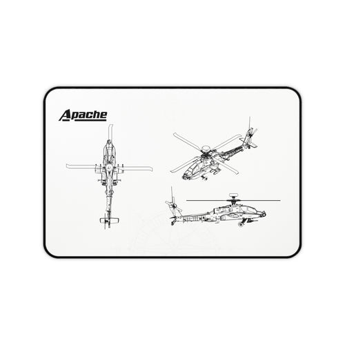 Apache Helicopter White Blueprint Mouse Pad / Desk Mat