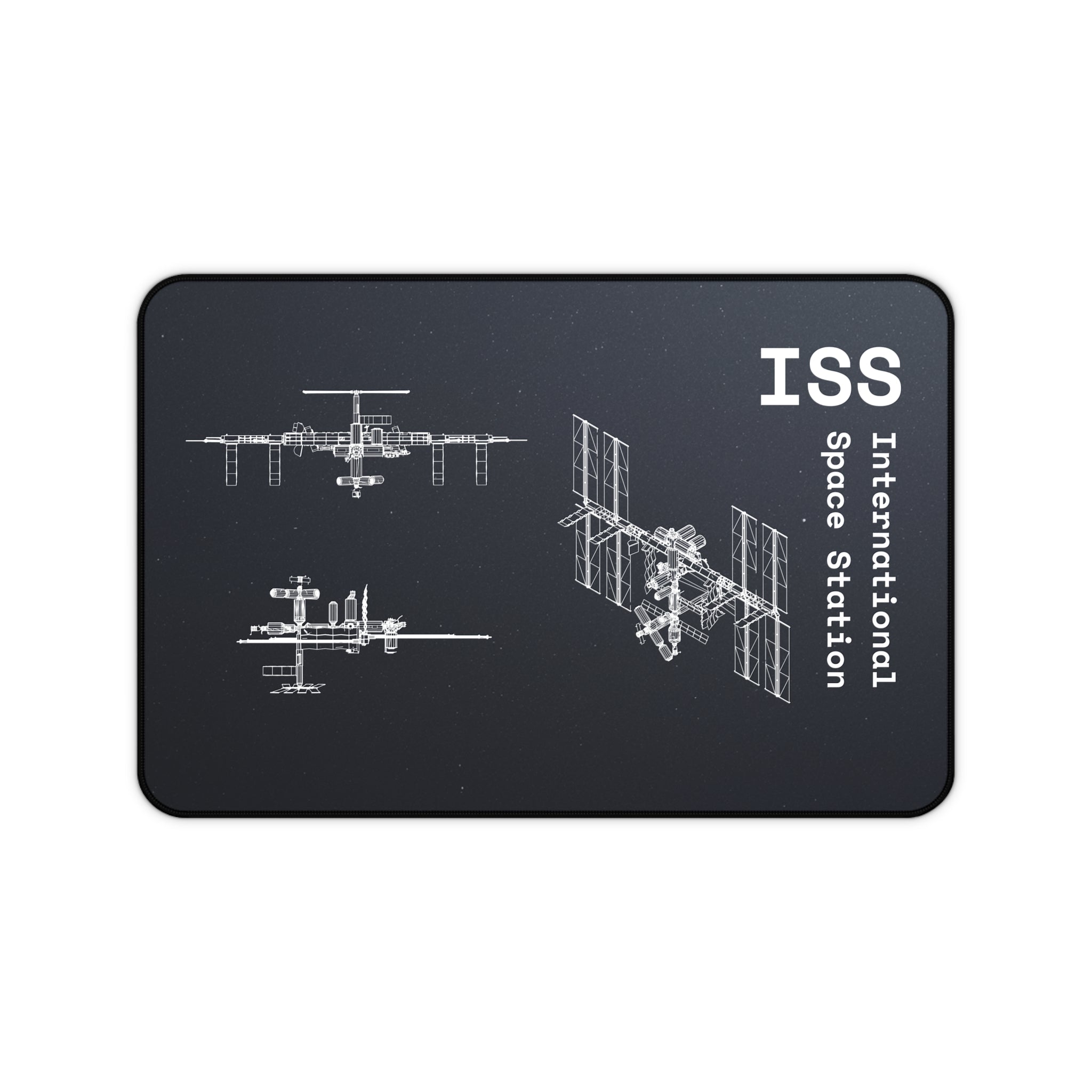 ISS International Space Station 2 Black Blueprint Mouse Pad