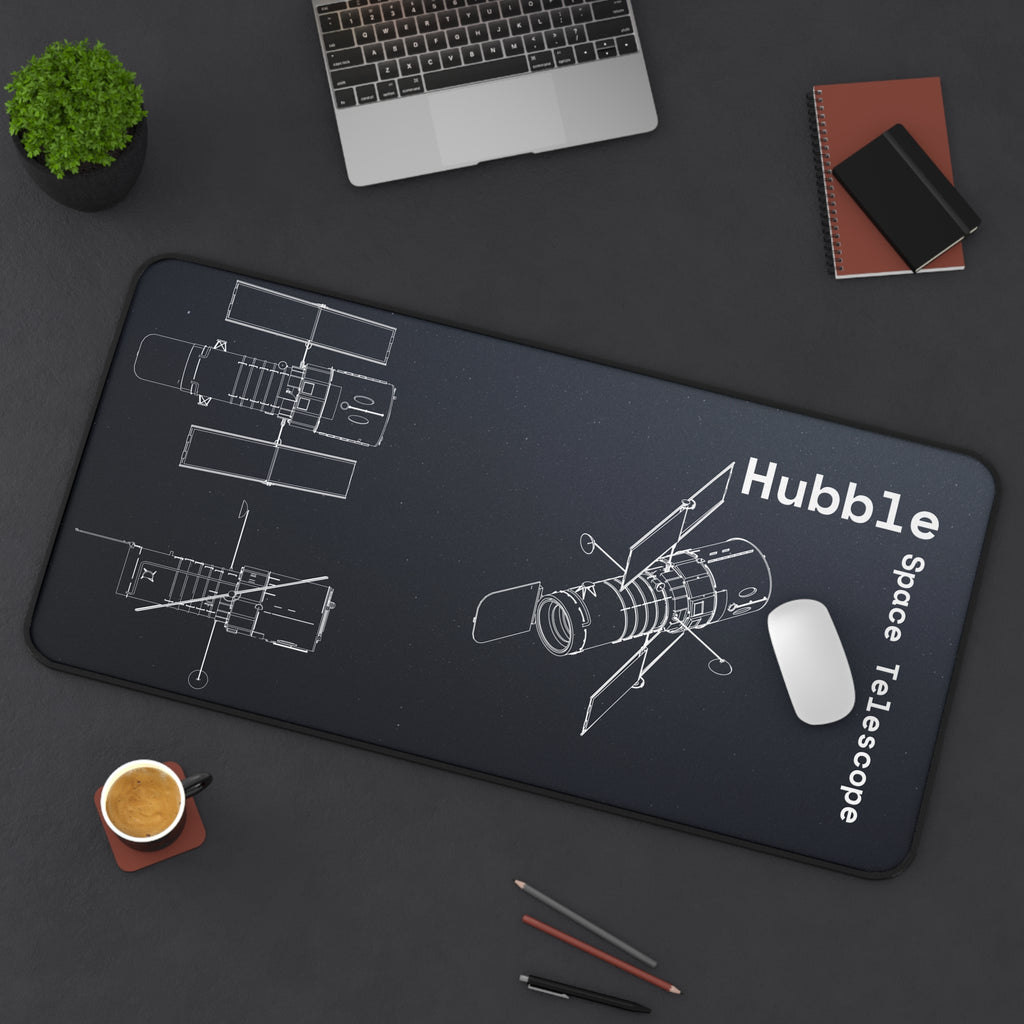 Hubble Space Telescope Black Blueprint Mouse Pad
